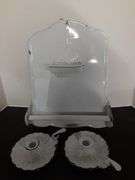 Enamel Towel/Soap Holder & Candle Sticks