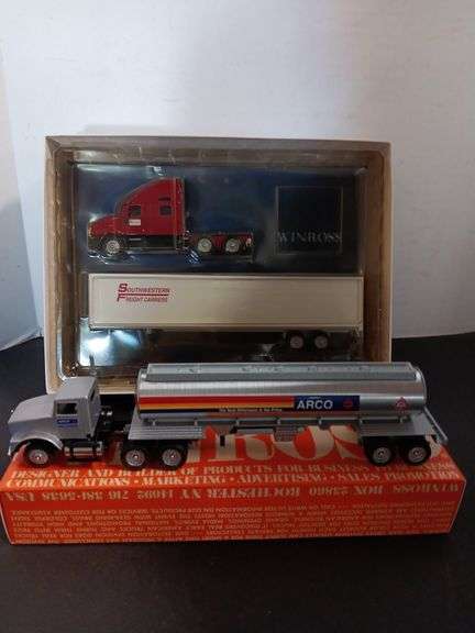 Winross Arco Tanker Truck and Winross Southwestern Freight Carriers Truck
