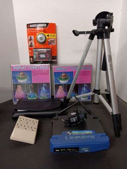 Display Turntables, Clack and Decker Laser Level, TR 10 Tripod, and More