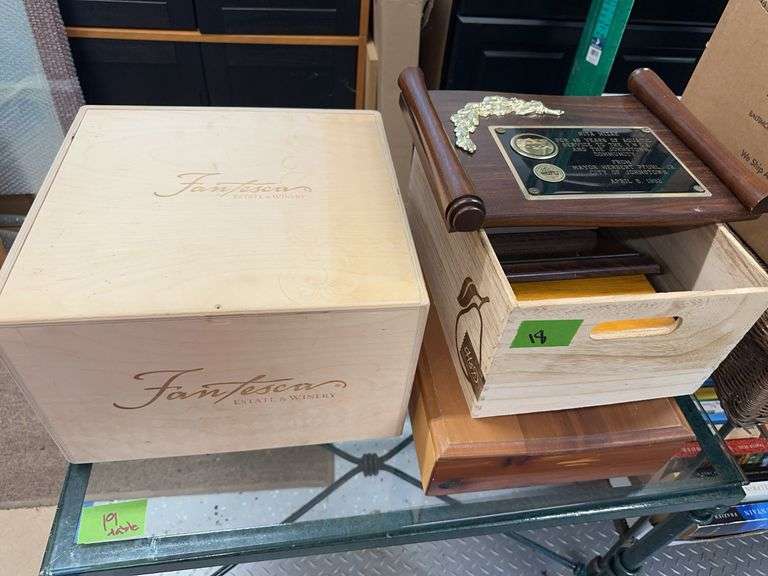 Fantesca Wine Crate, Assorted Wood Boxes & Plaques
