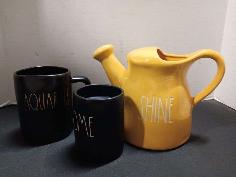 Rae Dunn Watering Can/Vase, Mug, and Candle