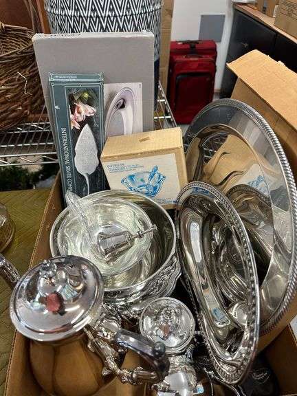 Large Assortment of Silver Plate Serving Pieces