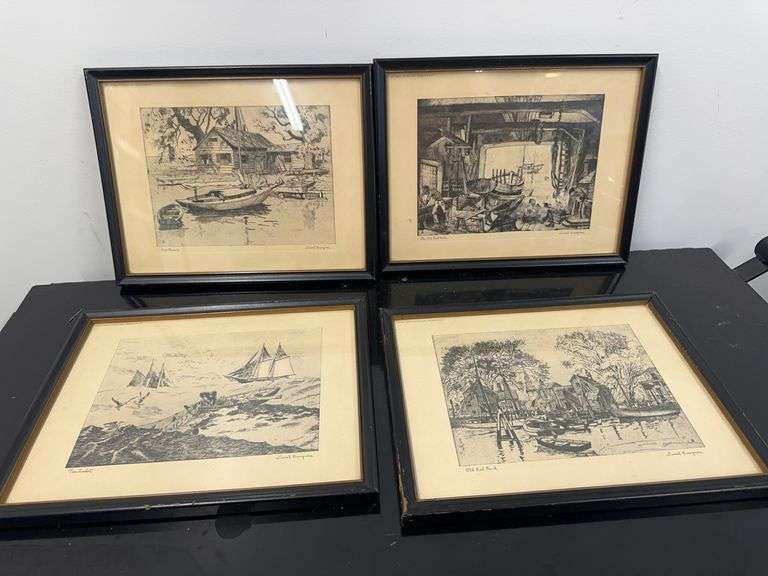 (4) Framed Lionel Barrymore Prints
