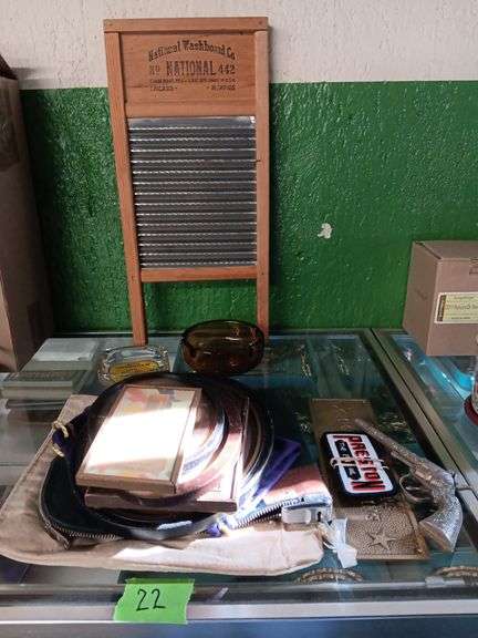 National Washboard, Framed Cherub Prints, Ashtrays, and More