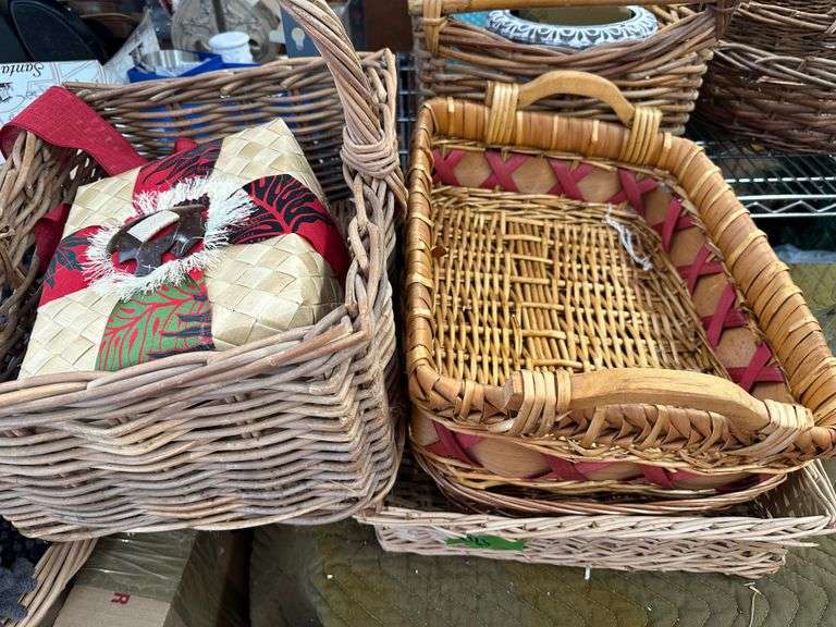 Assorted Wicker Trays and Baskets