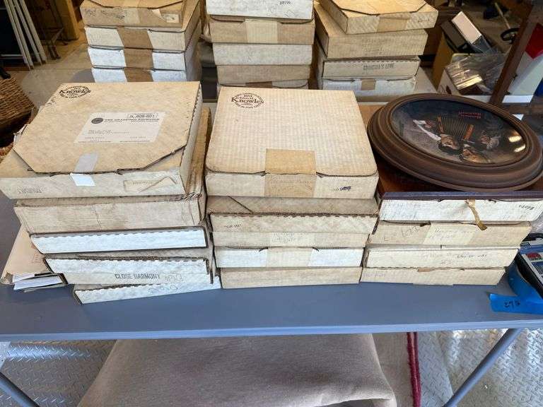 Large Assortment of Knowles Collector Plates w/plate holder