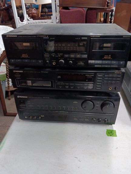 Pioneer CT-W530r Cassette Player, PD-M530 CD Player, and VSX-D7O35 Receiver