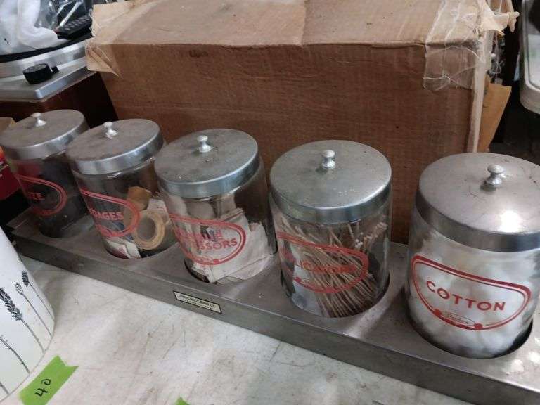 Vintage School Health Supply Co Canister Set