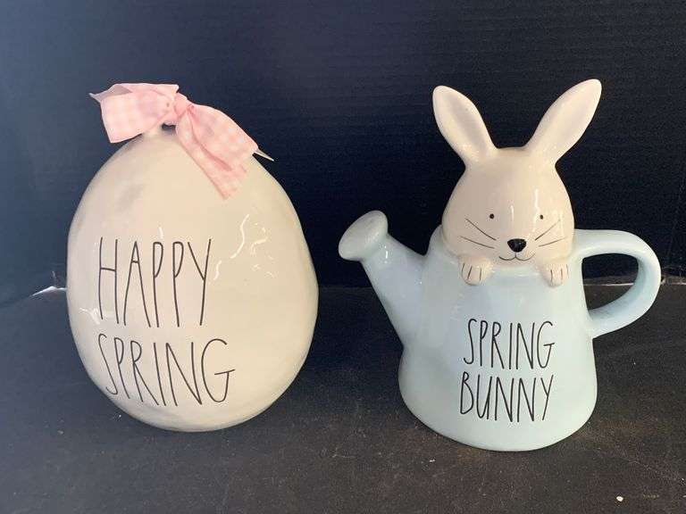 Rae Dunn Spring Bunny and Happy Spring Deor