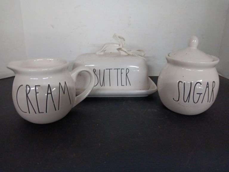 Rae Dunn Cream, Sugar, and Butter Set