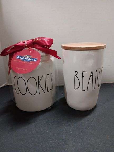 Rae Dunn Lidded Cookie Jar and Lidded Canister