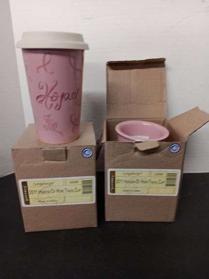 (2) Longaberger '11 Horizon of Hope Travel Cups