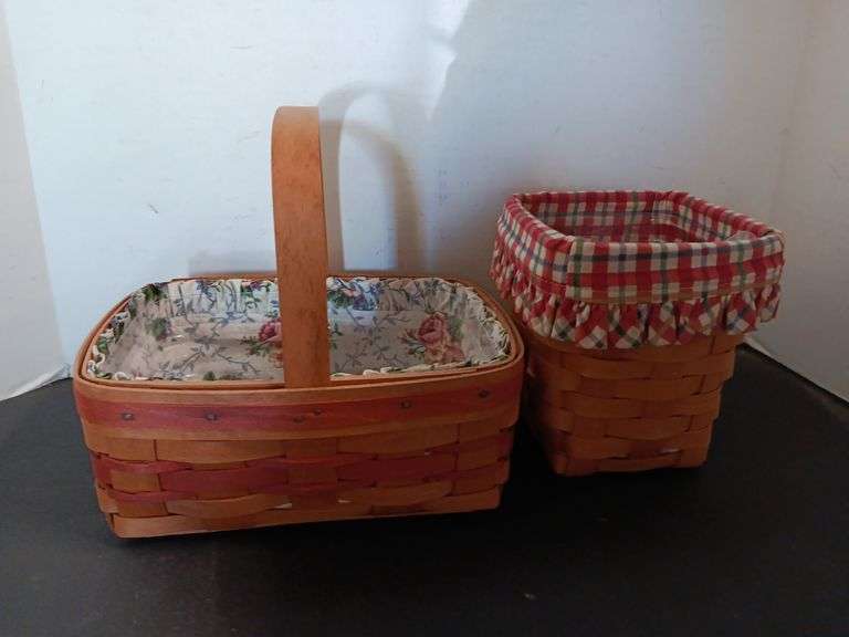 Longaberger '96 Small Spoon Cherry Basket and Longaberger '94 Basket