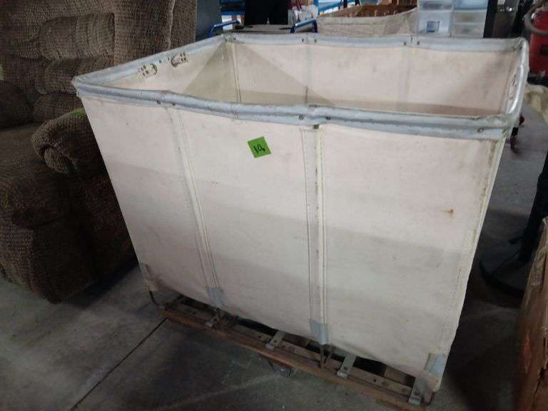 Canvas Laundry Basket w/ Wheels