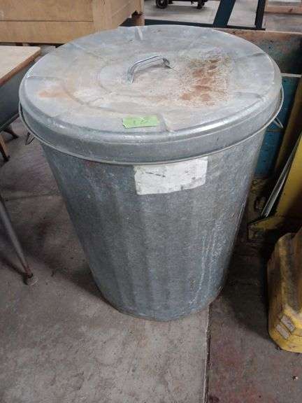 Galvanized Metal Trash Can