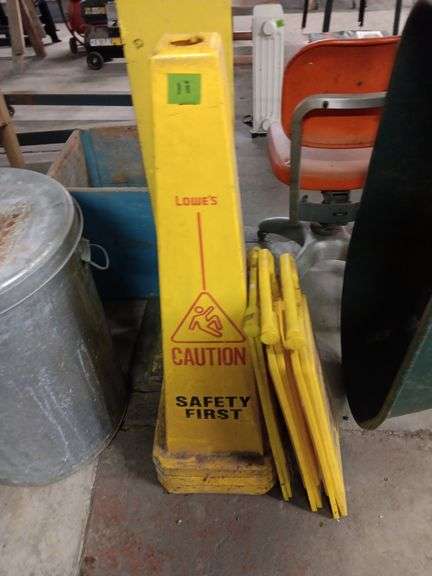 Assorted Yellow Caution Signs