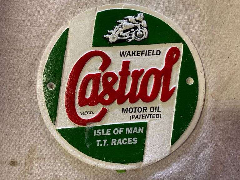 Wakefield Castrol Motor Oil Cast Iron Sign - Delaware Auction Center