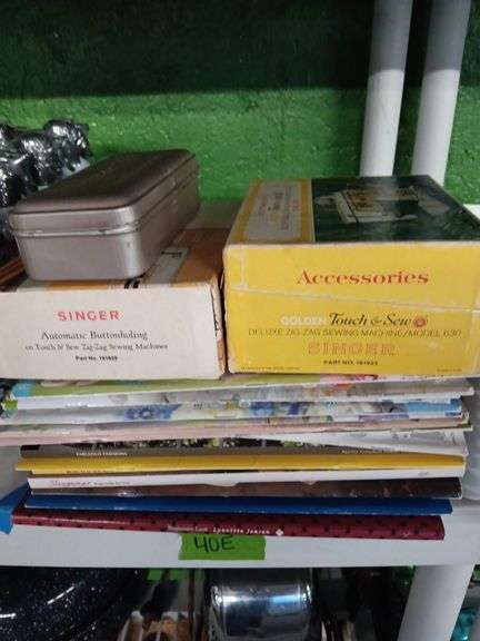 Assorted Sewing / Crochet Books & Magazines and Singer Buttonholer and Zig Zag Machine