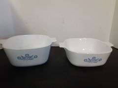 (2) Corning Ware Casserole Dishes and (1) Lid