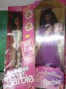 Graduation Barbie, Fashion Play Barbie, Paddling Taffy & Pups Barbie, Lauren, and Carmen Coke Kids