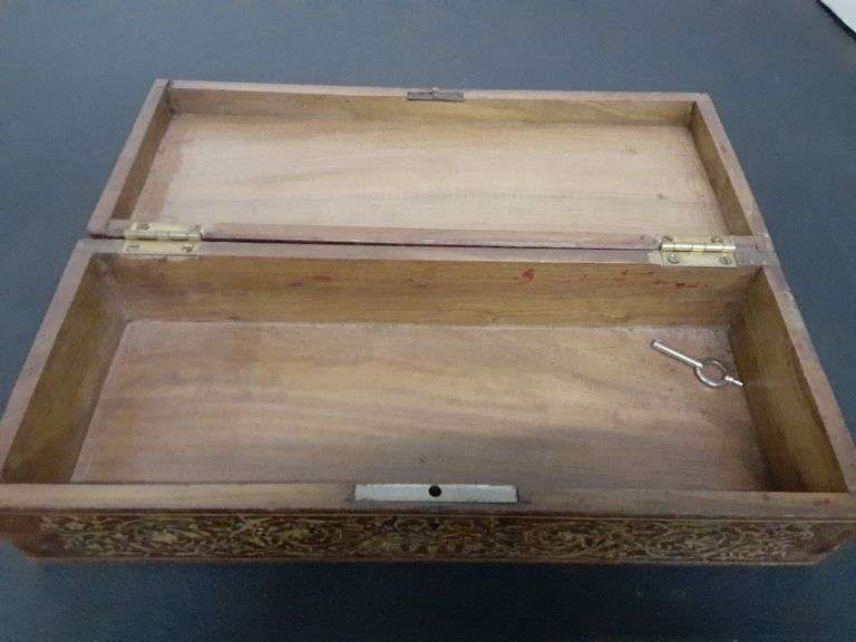Wood Inlayed Box with Key
