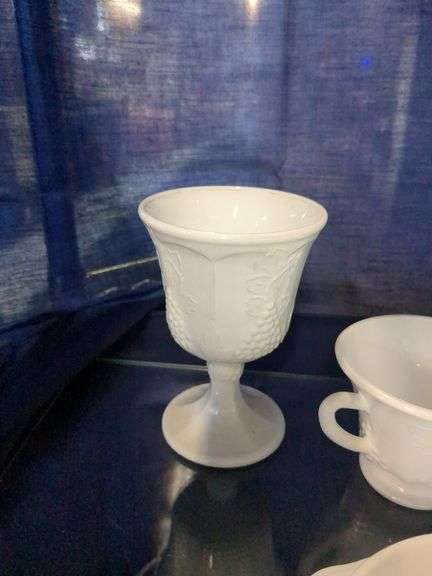 Milk Glass Teacups and Saucers