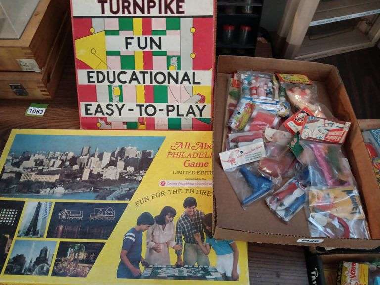 Toll Road Turnpike Fame, The Game of Philadelphia, and Assortment of Five and Dime Toys