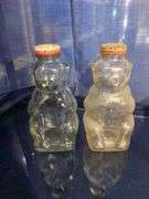 (2) Snow Crest Bear Bank Bottles, Blue Climax Canning Jar & Onawa Lodge Ashtray