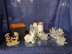 Planter, Candle Holders, Bunny Figure, and More