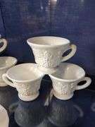 Milk Glass Teacups and Saucers