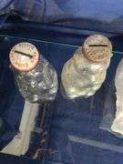 (2) Snow Crest Bear Bank Bottles, Blue Climax Canning Jar & Onawa Lodge Ashtray