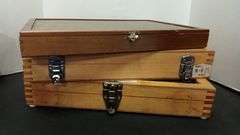 (3) Wood Display Cases