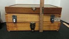 (3) Wood Display Cases