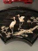 Framed Shell Herons, and (2) Asian Cork Bark Shavings