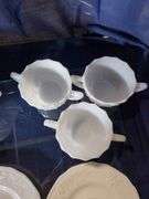 Milk Glass Teacups and Saucers