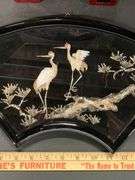 Framed Shell Herons, and (2) Asian Cork Bark Shavings