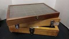 (3) Wood Display Cases