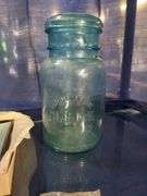 (2) Snow Crest Bear Bank Bottles, Blue Climax Canning Jar & Onawa Lodge Ashtray