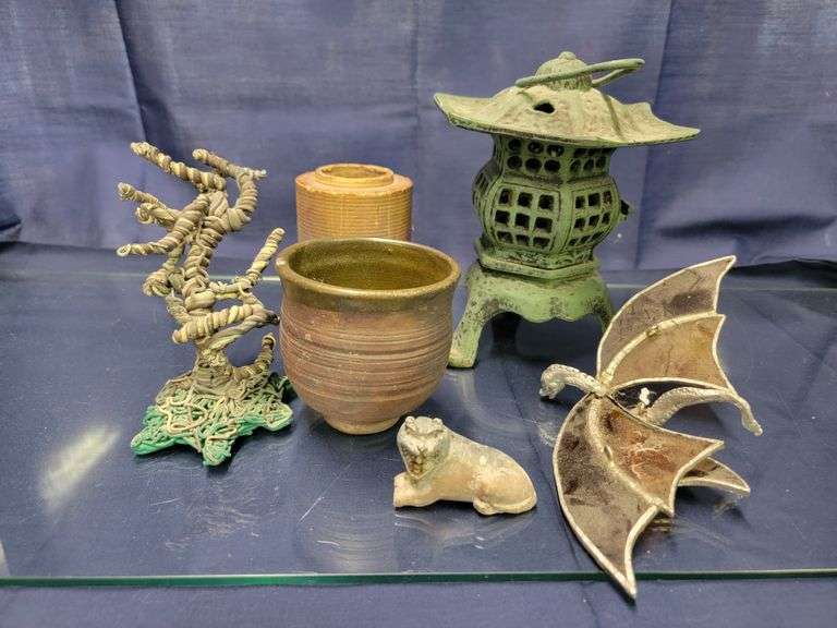 Cast Iron Asian Lantern and Other Decor