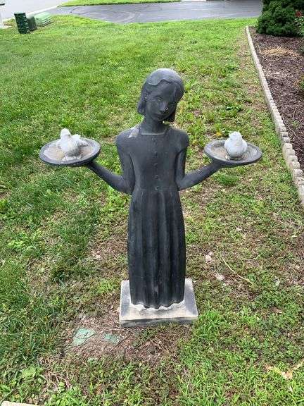 Figural Yard Ornament w/ Bird Baths