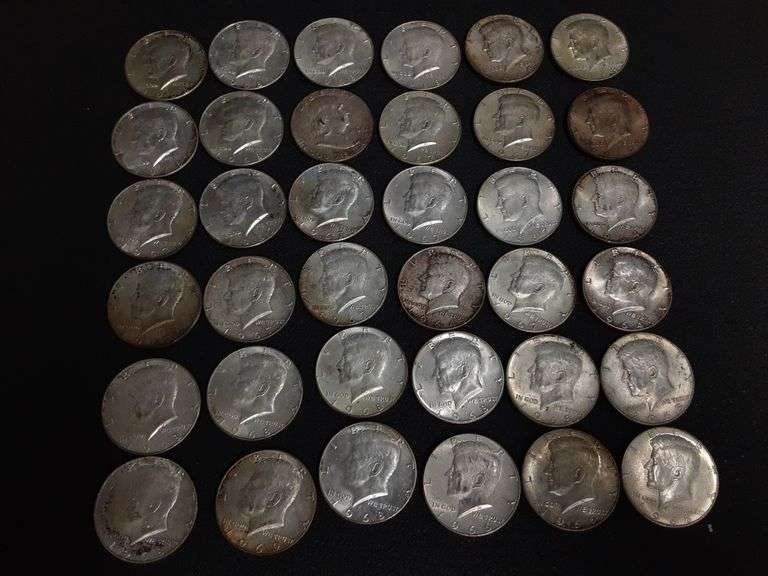 (36) JFK Half Dollar Coins (1964-1968)