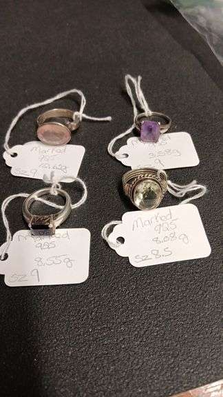 (4) Sterling Rings (Size 9 12.6, Size 8.5 8gr., Size 9 8.5gr. & Size 9 3.5gr.)