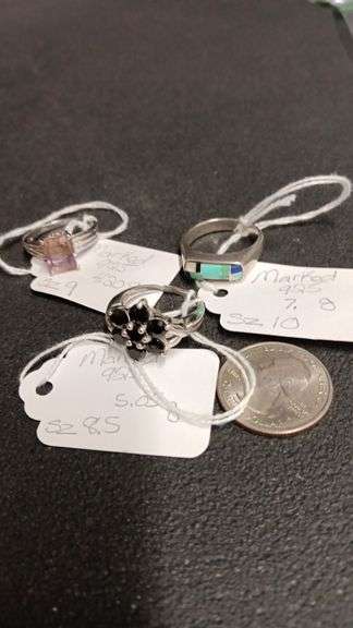 (3) Sterling Rings (Size 10 7gr., Size 9 4.2gr & Size 8.5 5gr.)