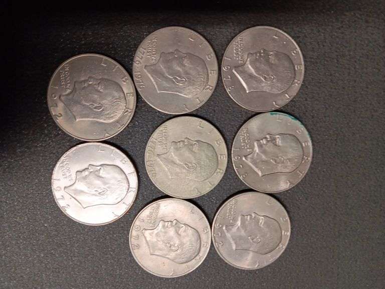 (8) Eisenhower One Dollar Coins