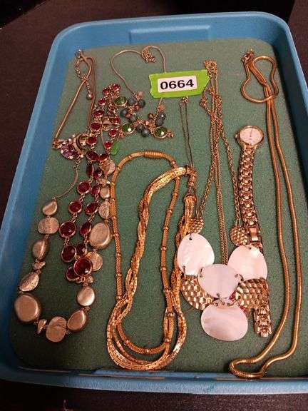Assorted Costume Jewelry Gold Tone Necklaces