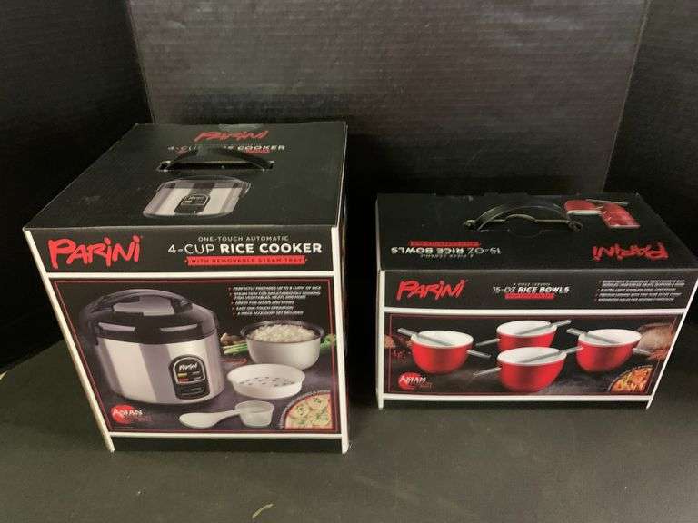 Parini Cookware Rice Cooker Parini 4C Rice Cooker and Parini 4Pc Rice Bowls - Delaware Auction Center