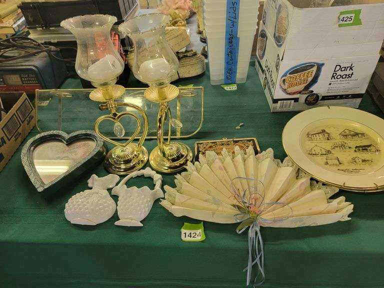Candle Holders, Fan, Decorative Plates, and More