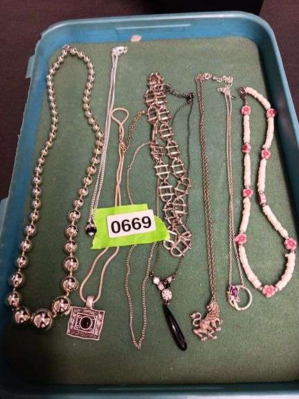 Assortment of Silver Tone Costume Necklaces