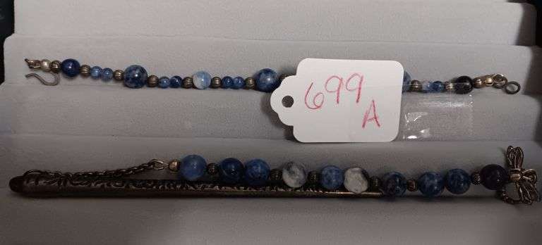 Blue Beaded Book Mark & Bracelet