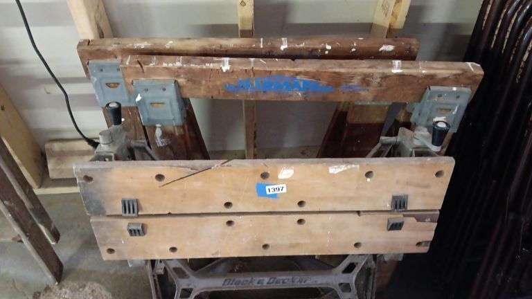 (2) Wood Saw Horses and Black & Decker Work Mate